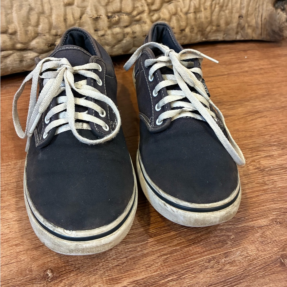 Vans Low Top Canvas Sneakers Women's 8 Navy Lace Up Casual
